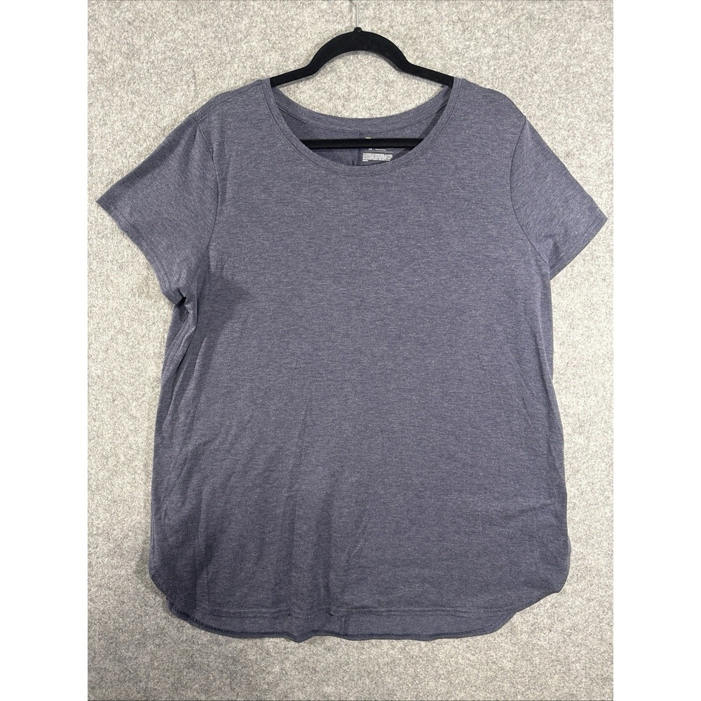 Tek Gear DryTek T-Shirt Womens XXL Charcoal Grey Heathered Curved Hem Active Tee